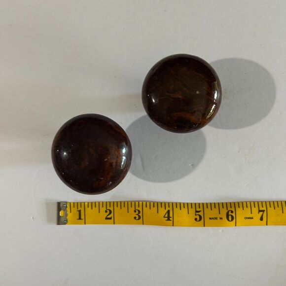 Antique Tiger Swirl Brown Mabled Door Knobs - Picture 4 of 4